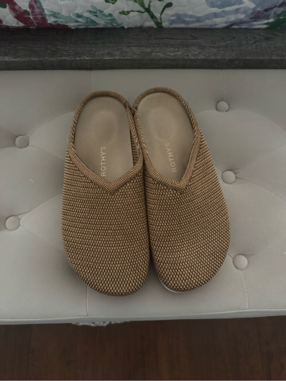 Rothy's Knit Slip-On Mule in Tan size 10